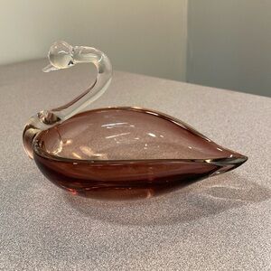 Glass Swan candy dish.